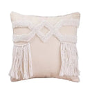 Boho geometric tufted cushion cover cream & gray living room pillow