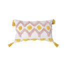 Boho geometric tufted cushion cover cream & gray living room pillow