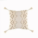 Boho geometric tufted cushion cover cream & gray living room pillow