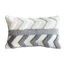 Boho geometric tufted cushion cover cream & gray living room pillow