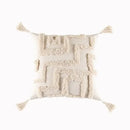 Boho geometric tufted cushion cover cream & gray living room pillow