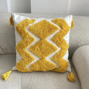 Boho geometric tufted cushion cover cream & gray living room pillow