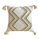 Boho geometric tufted cushion cover cream & gray living room pillow