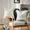 Boho geometric tufted cushion cover cream & gray living room pillow