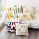 Boho geometric tufted embroidery cushion cover living room tassel decor
