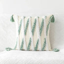 Boho geometric tufted embroidery cushion cover living room tassel decor