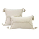 Boho geometry fringed cream cushion cover living room pillow