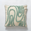 Boho green & cream geometric cushion cover living room tufted decor
