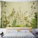 Boho green leaf tapestry bedroom wall hanging decor