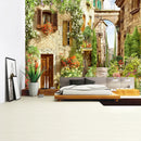 Boho green plant landscape tapestry bedroom italian village decor
