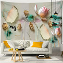 Boho ink lotus koi tapestry bedroom wall art