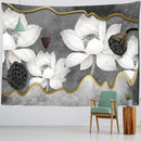 Boho ink lotus koi tapestry bedroom wall art