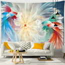 Boho ink lotus koi tapestry bedroom wall art