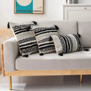Boho jacquard cushion cover navy blue & mustard yellow living room