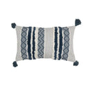Boho jacquard cushion cover navy blue & mustard yellow living room