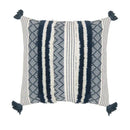 Boho jacquard cushion cover navy blue & mustard yellow living room
