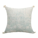 Boho light blue & white patterned pillow cover living room tassel