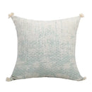 Boho light blue & white patterned pillow cover living room tassel