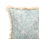 Boho light blue & white patterned pillow cover living room tassel