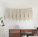 Boho macrame door curtain cream cotton tapestry bedroom decor