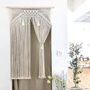Boho macrame tassel curtain tapestry for living room window decor