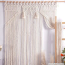 Boho macrame tassel curtain tapestry for living room window decor