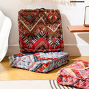 Boho multi color square floor pillows living room seating cushions