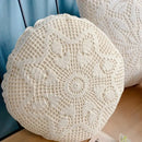 Boho off-white crochet cushion cover living room woven pillow case