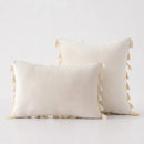 Boho orange velvet tassel fringe pillow covers living room decor