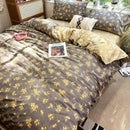 Boho pattern printed cream floral bedding set bedroom duvet cover
