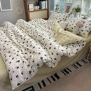 Boho pattern printed cream floral bedding set bedroom duvet cover