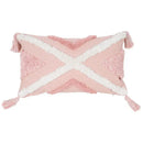 Boho pink geometric tufted pillow covers pink & white bedroom decor