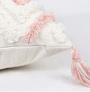 Boho pink geometric tufted pillow covers pink & white bedroom decor