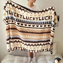 DecorBites™ Boho Printed Blanket: Cozy, Multi-Functional, Half-Flannel Shawl, Single/Double Bedspread