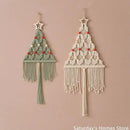 Boho sage green & cream macrame christmas tree wall hanging living room