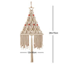 Boho sage green & cream macrame christmas tree wall hanging living room