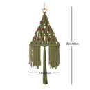 Boho sage green & cream macrame christmas tree wall hanging living room