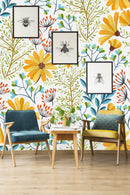 Boho Spring Flowers Wallpaper Mural
