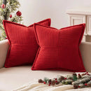 Boho striped emerald green corduroy pillow covers living room decor