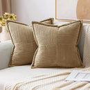 DecorBites™ Boho Striped Pillow Covers for Sofa Bed Decor, 45x45 White Polyester Pillowcases