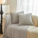 DecorBites™ Boho Striped Pillow Covers for Sofa Bed Decor, 45x45 White Polyester Pillowcases