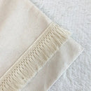Boho style beige linen cushion cover with tassels living room decor