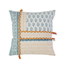 Boho style cotton embroidered pillow cover cream & mustard living room