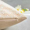 Boho style cotton embroidered pillow cover cream & mustard living room