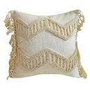 Boho style tufted cream cotton cushion cover for living room sofa
