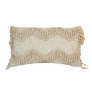 Boho style tufted cream cotton cushion cover for living room sofa