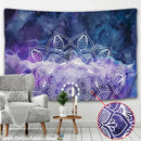 Boho sun moon mandala purple & blue galaxy wall hanging bedroom decor