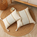 DecorBites™ Boho Tassel Cushion Cover: Geometric Woven Crochet Pillowcase