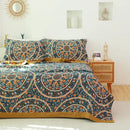 Boho teal & gold elephant cotton throw blanket bedroom decor