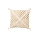 Boho tufted beige & white pillow cover living room tassel decor
